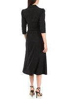 Women's 3/4 Sleeve Side Wrap Shirtdress