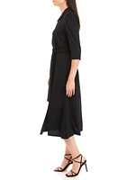 Women's 3/4 Sleeve Side Wrap Shirtdress