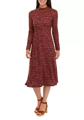 Julian Taylor Women's Long Sleeve Solid Cozy Dress