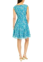 Women's Ditsy Floral Fit and Flare Dress