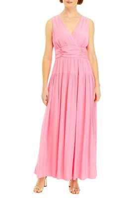 Women's Ruched Waist Maxi Dress