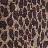 Women's Long Sleeve High Neck Animal Print Hacci A-Line Dress