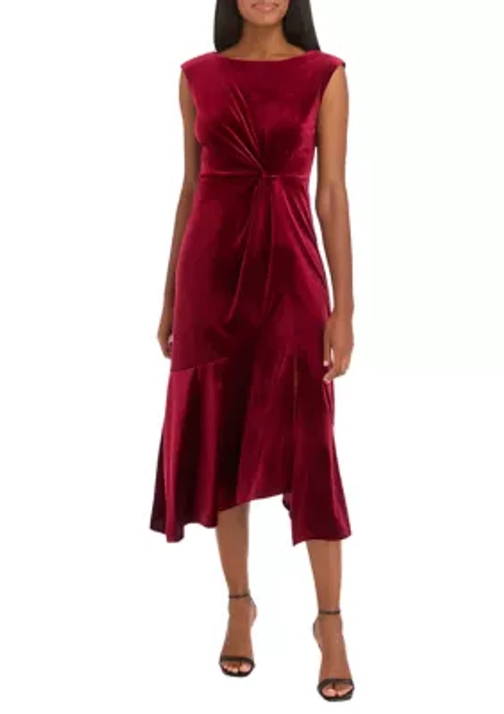 Women's Sleeveless Velvet Sheath Dress