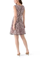 Women's Floral Printed Fit and Flare Dress