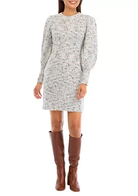 Women's Puff Sleeve Sweater Dress