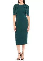 Gabby Skye Occasion Women's Cape Sleeve Glitter Knit Dress