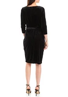 Women's Cowl Neck Velvet Dress