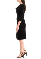 Women's Cowl Neck Velvet Dress