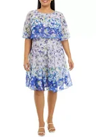 Julian Taylor Plus Ombré Floral Printed Dress