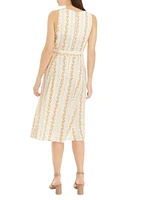 Women's Sleeveless Floral Stripe Dress