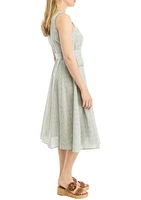 Women's Sleeveless V-Neck Fit and Flare Dress