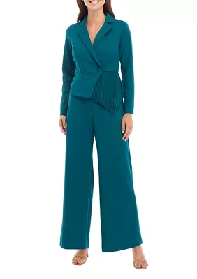 Women's V-Neck Collared Jumpsuit