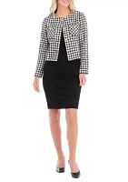 Women's Long Sleeve Gingham Print Jacket Dress