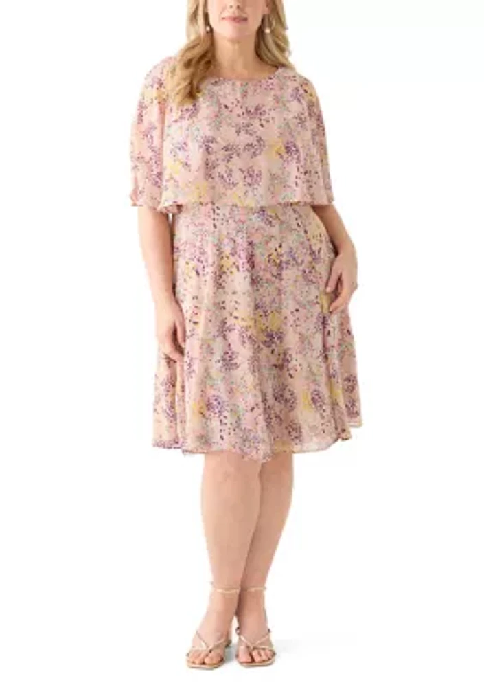 Plus Ditsy Floral Midi Dress