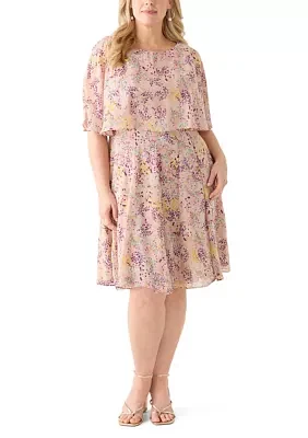 Plus Ditsy Floral Midi Dress