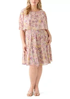 Plus Ditsy Floral Midi Dress