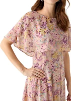 Women's Floral Printed Fit and Flare Dress