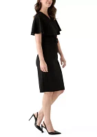 Women's Short Sleeve V-Neck Solid Slim Dress