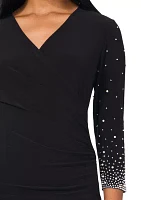 Women's Detailed 3/4 Sleeve V-Neck Top