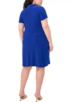 Plus Ring Zipper Polo Dress