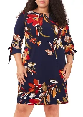 Plus Floral Printed A-Line Dress