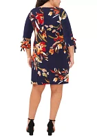 Plus Floral Printed A-Line Dress