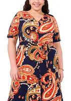 Plus Paisley Print Dress