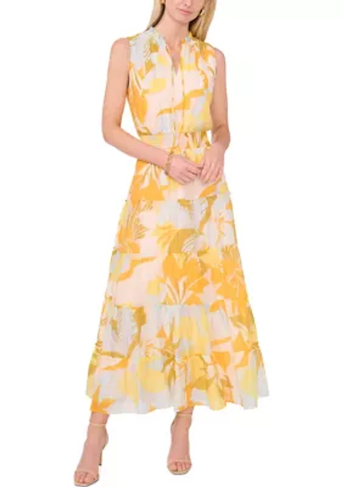 Women's Sleeveless Printed Maxi Dress