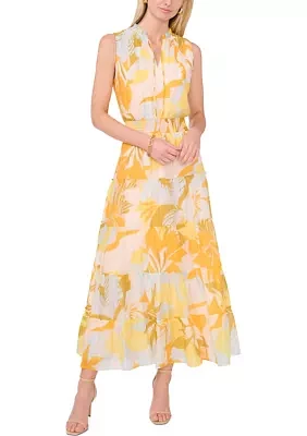 Women's Sleeveless Printed Maxi Dress