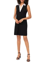 Women's Sleeveless A-Line Dress with Collar