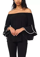 Women's Bell Sleeve Off the Shoulder Top