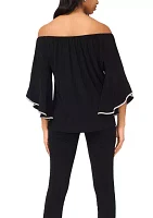 Women's Bell Sleeve Off the Shoulder Top