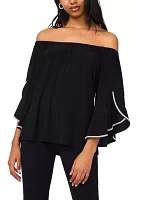 Women's Bell Sleeve Off the Shoulder Top