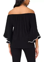 Women's Bell Sleeve Off the Shoulder Top