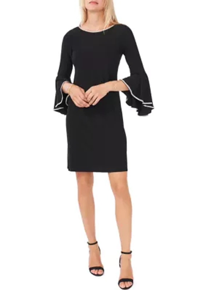 Women's Boat Neck Solid Dress