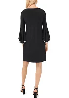 Women's Boat Neck Solid Dress