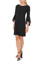 Women's Boat Neck Solid Dress