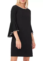 Women's Boat Neck Solid Dress