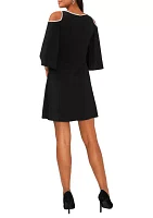 Women's Cold Shoulder Keyhole Neck Sheath Dress