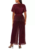 Women's V-Neck Flutter Sleeve Jumpsuit