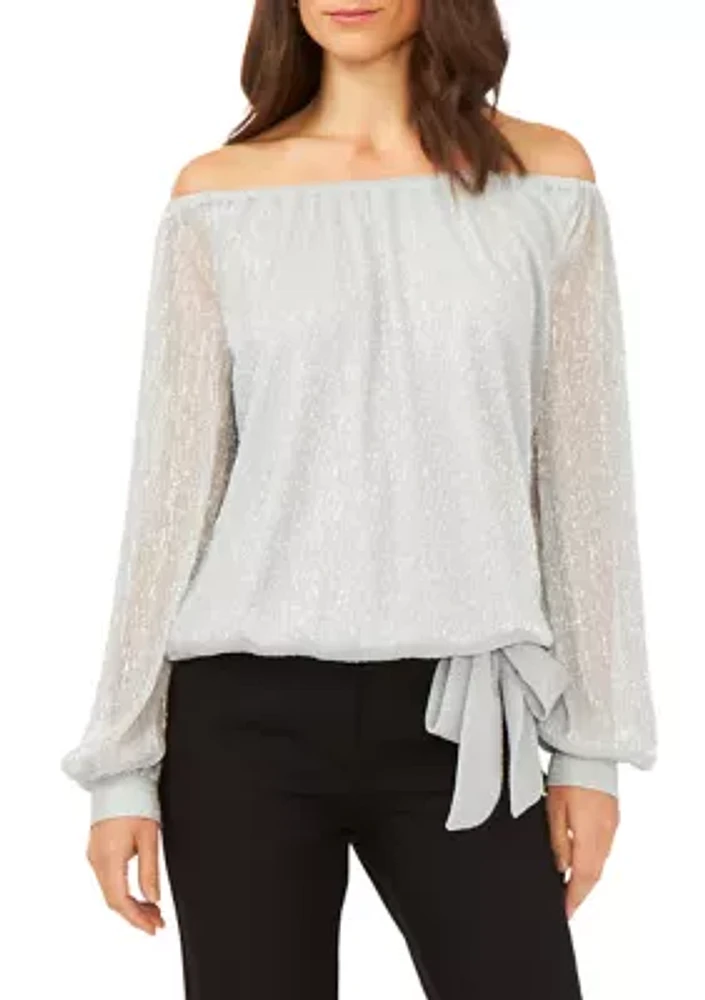 Women's Crinkle Foil Top