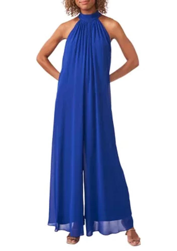 Women's Sleeveless Halter Neck Chiffon Jumpsuit