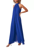 Women's Sleeveless Halter Neck Chiffon Jumpsuit