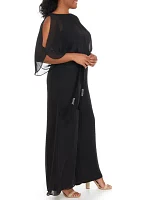 Women's Split Sleeve Tie Waist Jumpsuit