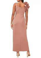 Women's V-Neck Rosette Gown