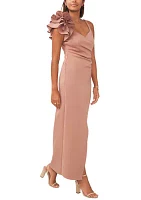 Women's V-Neck Rosette Gown