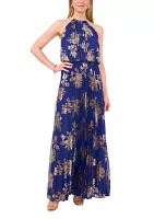 Women's Chiffon Pleated Gown