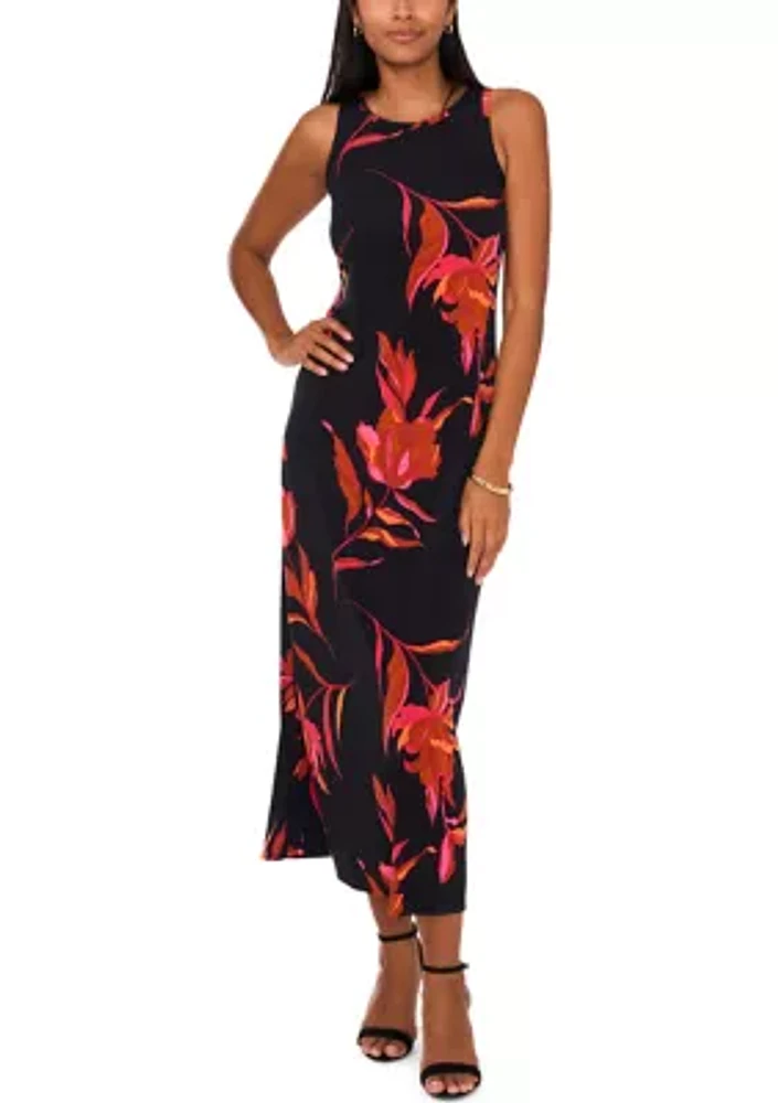 Women's Sleeveless Floral Printed Maxi Dress