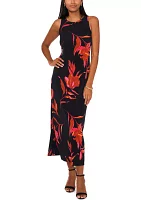 Women's Sleeveless Floral Printed Maxi Dress