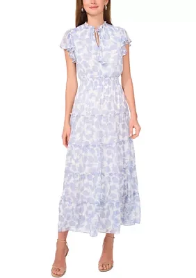 Women's Short Sleeve Printed A-Line Dress